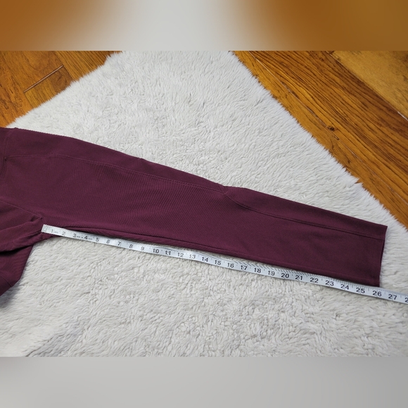 SPANX Micro Rib Knit Control Top Skimmer Leggings Rich Plum Purple 7/8 Medium - Picture 9 of 9
